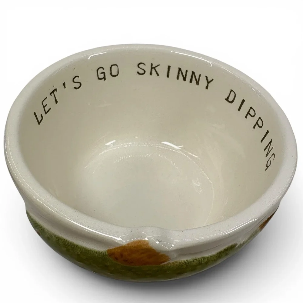 Mud Pie Skinny Dipping Trout and Sailboat Ceramic Dipping Bowl Set 2 Piece